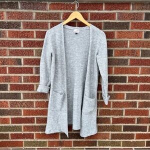 Universal Thread Light Gray Open-Front Long Cardigan